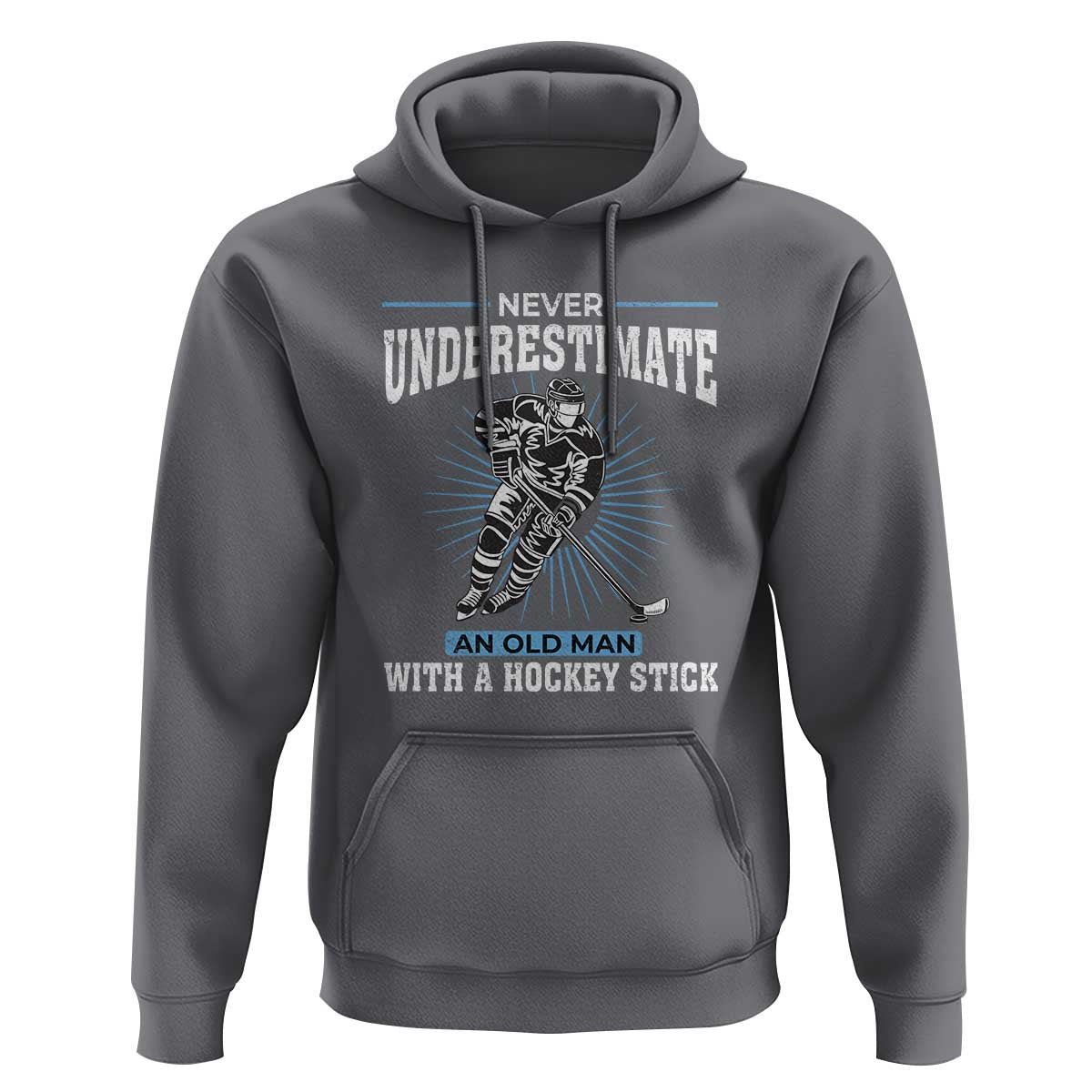 Never Underestimate An Old Man With A Hockey Stick Hoodie Ice Hockey Gift - Wonder Print Shop