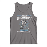 Never Underestimate An Old Man With A Hockey Stick Tank Top Ice Hockey Gift - Wonder Print Shop