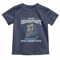 Never Underestimate An Old Man With A Hockey Stick Toddler T Shirt Ice Hockey Gift - Wonder Print Shop