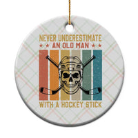 Retro Ice Hockey Player Ceramic Ornament Funny Never Underestimate An Old Man - Wonder Print Shop