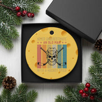 Retro Ice Hockey Player Ceramic Ornament Funny Never Underestimate An Old Man - Wonder Print Shop