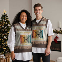 Retro Ice Hockey Player V-Neck Knit Sweater Vest Funny Never Underestimate An Old Man - Wonder Print Shop