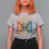 Retro Ice Hockey Player T Shirt For Women Funny Never Underestimate An Old Man - Wonder Print Shop