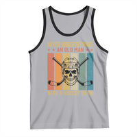 Retro Ice Hockey Player Tank Top Funny Never Underestimate An Old Man - Wonder Print Shop