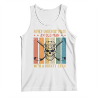 Retro Ice Hockey Player Tank Top Funny Never Underestimate An Old Man - Wonder Print Shop