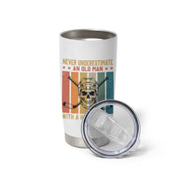 Retro Ice Hockey Player Tumbler Cup Funny Never Underestimate An Old Man - Wonder Print Shop