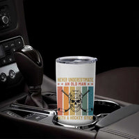 Retro Ice Hockey Player Tumbler Cup Funny Never Underestimate An Old Man - Wonder Print Shop