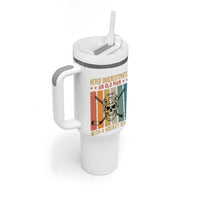 Retro Ice Hockey Player Tumbler With Handle Funny Never Underestimate An Old Man - Wonder Print Shop