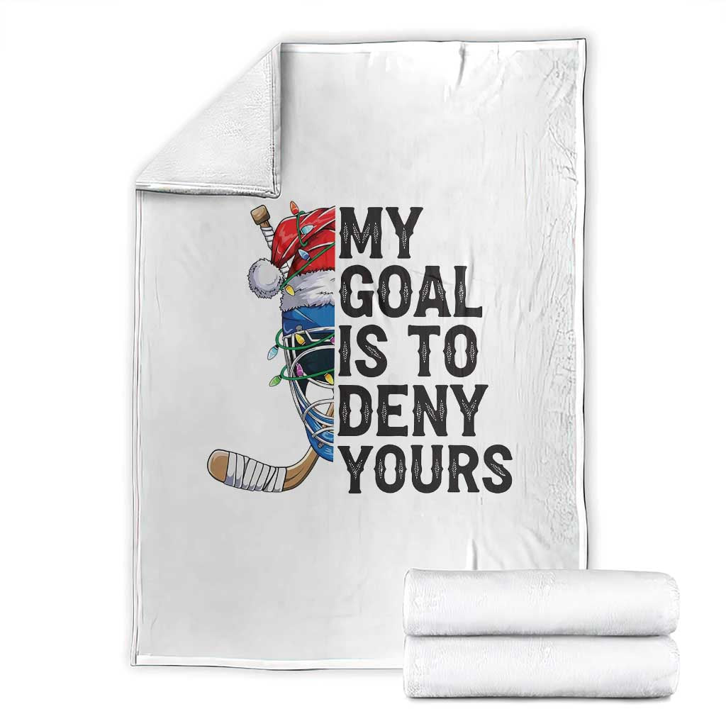 My Goal Is To Deny Yours Throw Blanket Ice Hockey Helmet Christmas Gift - Wonder Print Shop