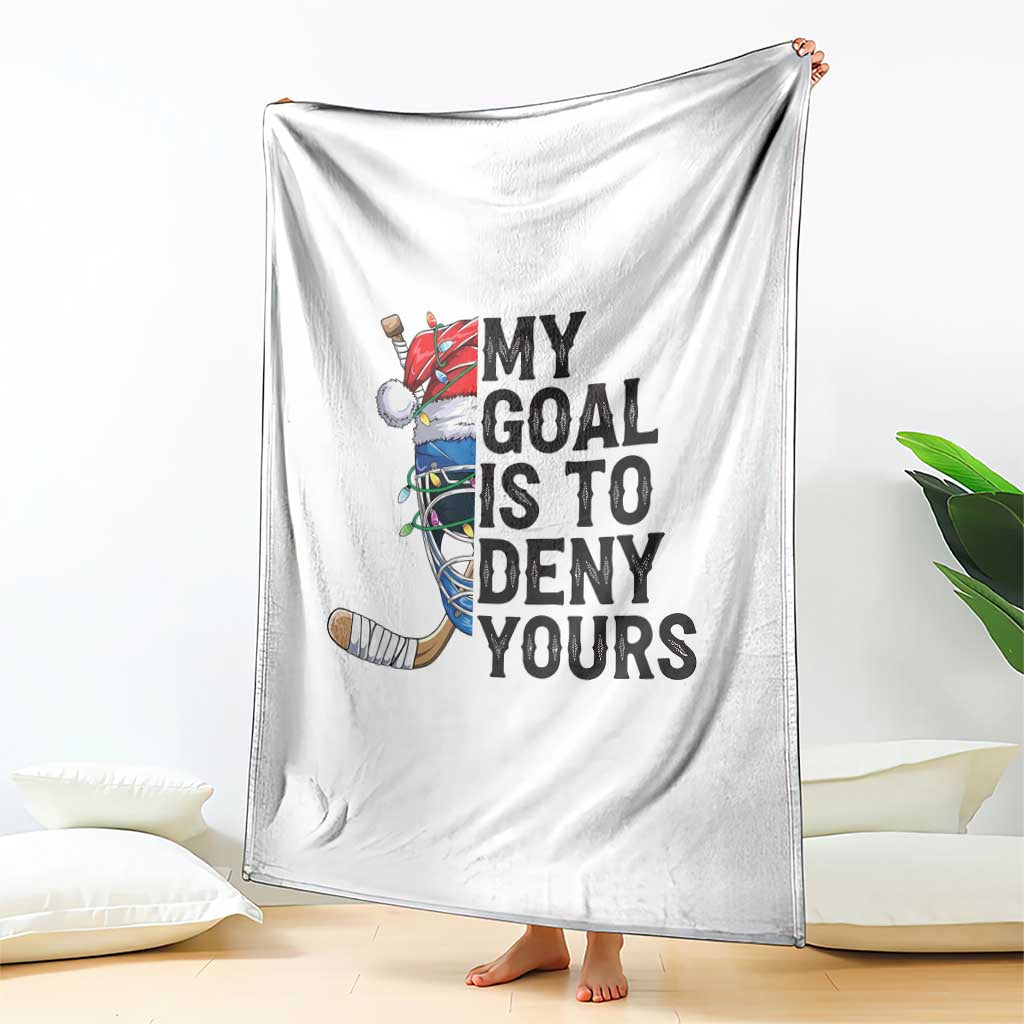 My Goal Is To Deny Yours Throw Blanket Ice Hockey Helmet Christmas Gift - Wonder Print Shop