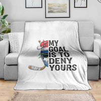 My Goal Is To Deny Yours Throw Blanket Ice Hockey Helmet Christmas Gift - Wonder Print Shop