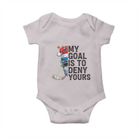 My Goal Is To Deny Yours Baby Onesie Ice Hockey Helmet Christmas Gift - Wonder Print Shop