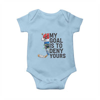 My Goal Is To Deny Yours Baby Onesie Ice Hockey Helmet Christmas Gift - Wonder Print Shop