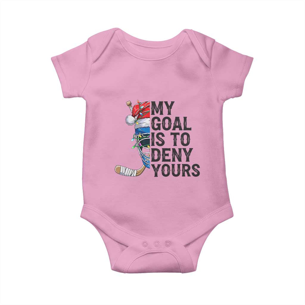 My Goal Is To Deny Yours Baby Onesie Ice Hockey Helmet Christmas Gift - Wonder Print Shop