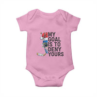 My Goal Is To Deny Yours Baby Onesie Ice Hockey Helmet Christmas Gift - Wonder Print Shop