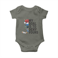 My Goal Is To Deny Yours Baby Onesie Ice Hockey Helmet Christmas Gift - Wonder Print Shop