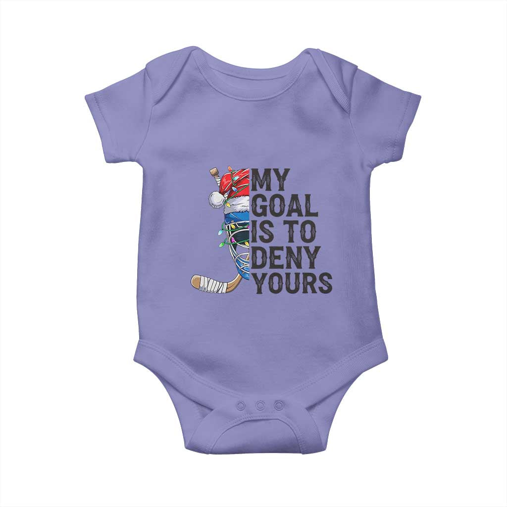 My Goal Is To Deny Yours Baby Onesie Ice Hockey Helmet Christmas Gift - Wonder Print Shop