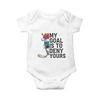 My Goal Is To Deny Yours Baby Onesie Ice Hockey Helmet Christmas Gift - Wonder Print Shop
