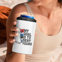 My Goal Is To Deny Yours 4 in 1 Can Cooler Tumbler Ice Hockey Helmet Christmas Gift - Wonder Print Shop