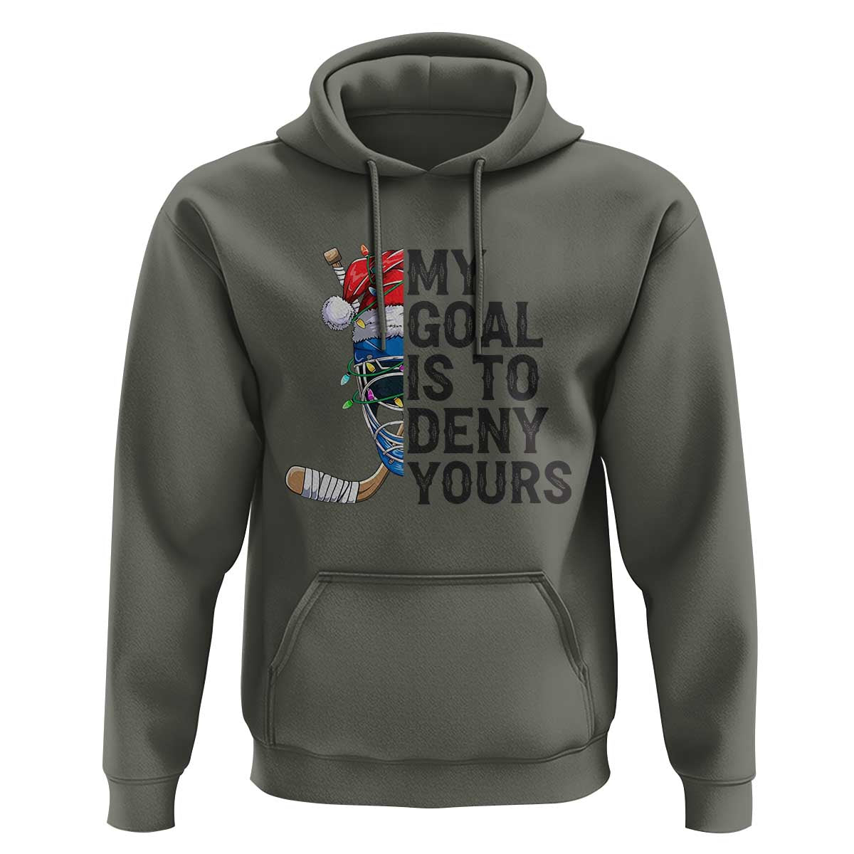 My Goal Is To Deny Yours Hoodie Ice Hockey Helmet Christmas Gift - Wonder Print Shop