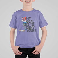 My Goal Is To Deny Yours T Shirt For Kid Ice Hockey Helmet Christmas Gift - Wonder Print Shop