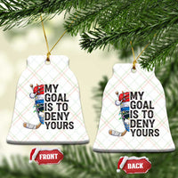 My Goal Is To Deny Yours Ceramic Ornament Ice Hockey Helmet Christmas Gift - Wonder Print Shop