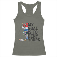 My Goal Is To Deny Yours Racerback Tank Top Ice Hockey Helmet Christmas Gift - Wonder Print Shop