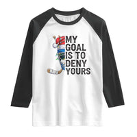 My Goal Is To Deny Yours Raglan Shirt Ice Hockey Helmet Christmas Gift - Wonder Print Shop