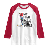 My Goal Is To Deny Yours Raglan Shirt Ice Hockey Helmet Christmas Gift - Wonder Print Shop