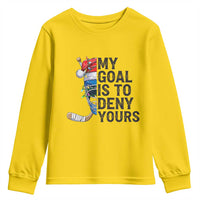 My Goal Is To Deny Yours Youth Sweatshirt Ice Hockey Helmet Christmas Gift - Wonder Print Shop
