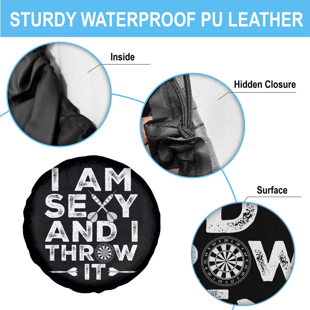 Funny Sexy Dart Player Joke Spare Tire Cover I Am Sexy And I Throw It - Wonder Print Shop