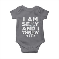 Funny Sexy Dart Player Joke Baby Onesie I Am Sexy And I Throw It - Wonder Print Shop