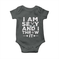 Funny Sexy Dart Player Joke Baby Onesie I Am Sexy And I Throw It - Wonder Print Shop
