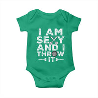 Funny Sexy Dart Player Joke Baby Onesie I Am Sexy And I Throw It - Wonder Print Shop