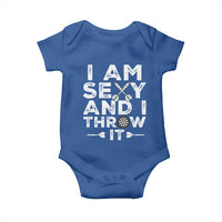 Funny Sexy Dart Player Joke Baby Onesie I Am Sexy And I Throw It - Wonder Print Shop