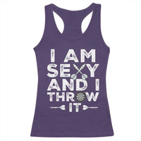 Funny Sexy Dart Player Joke Racerback Tank Top I Am Sexy And I Throw It - Wonder Print Shop
