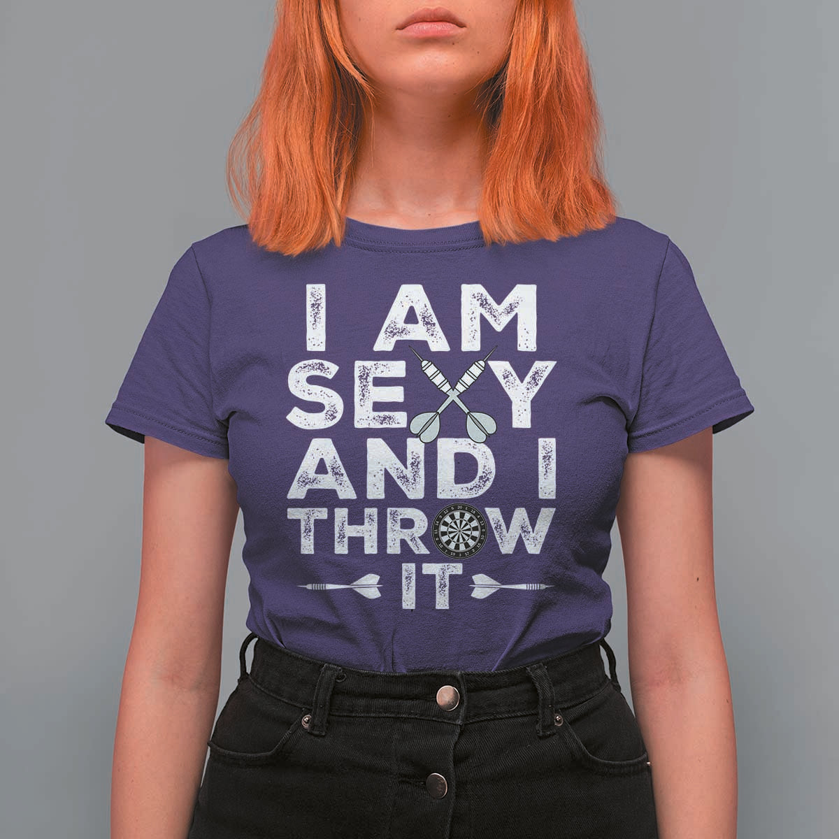 Funny Sexy Dart Player Joke T Shirt For Women I Am Sexy And I Throw It - Wonder Print Shop