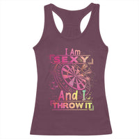 I Am Sexy And I Throw It Racerback Tank Top Sexy Dart Player Gift - Wonder Print Shop