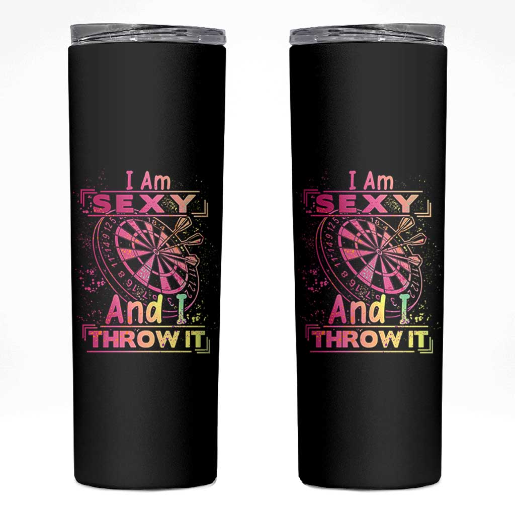 I Am Sexy And I Throw It Skinny Tumbler Sexy Dart Player Gift - Wonder Print Shop