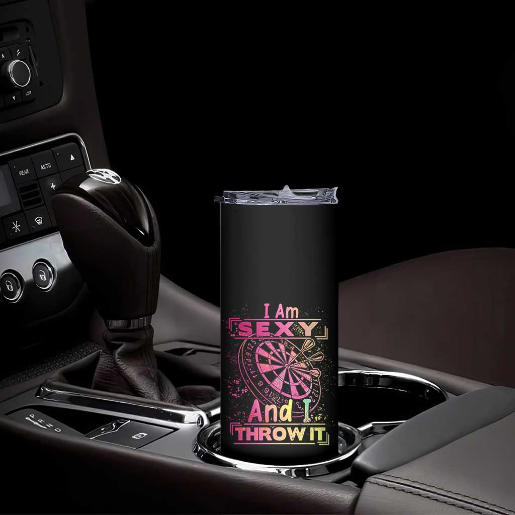 I Am Sexy And I Throw It Skinny Tumbler Sexy Dart Player Gift - Wonder Print Shop