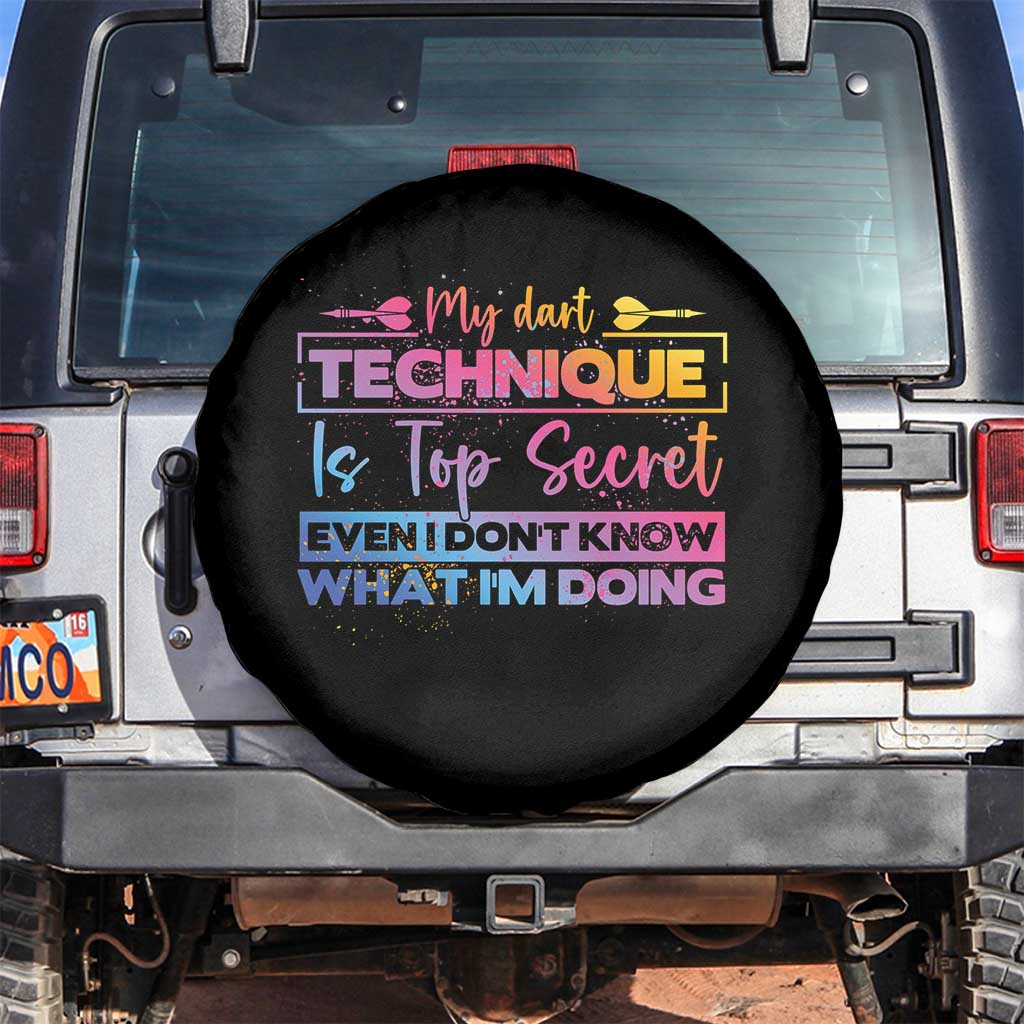 My Dart Technique Is Top Secret Spare Tire Cover Funny Dartist Gift - Wonder Print Shop