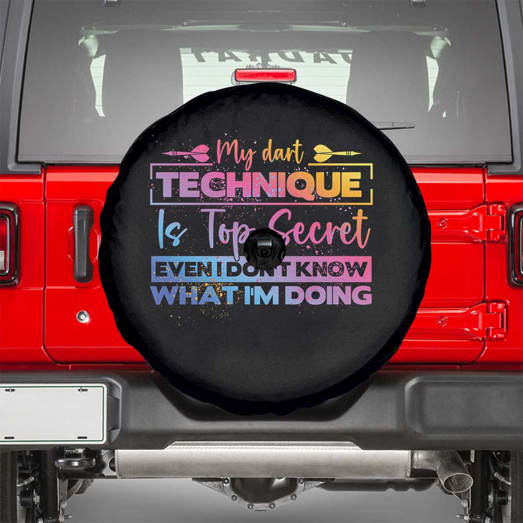 My Dart Technique Is Top Secret Spare Tire Cover Funny Dartist Gift - Wonder Print Shop