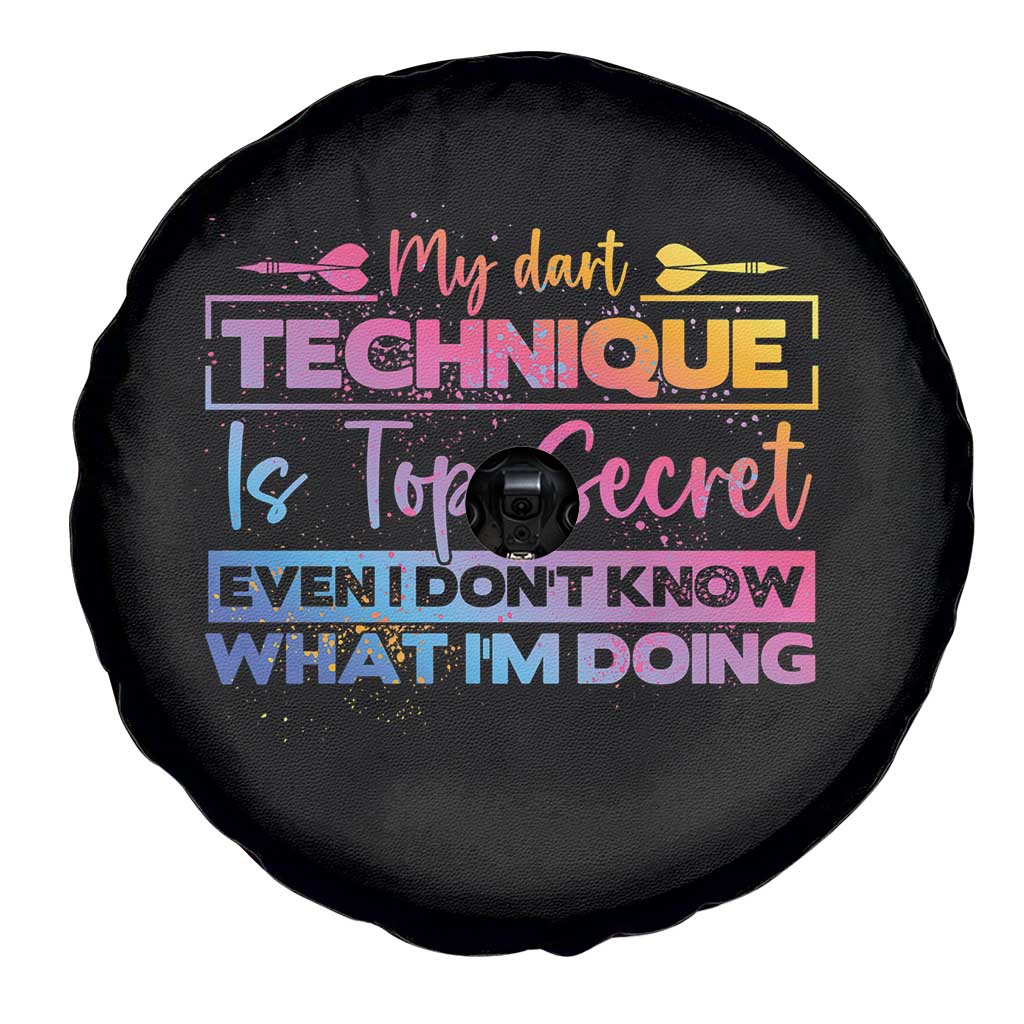 My Dart Technique Is Top Secret Spare Tire Cover Funny Dartist Gift - Wonder Print Shop