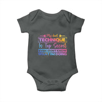 My Dart Technique Is Top Secret Baby Onesie Funny Dartist Gift - Wonder Print Shop