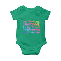 My Dart Technique Is Top Secret Baby Onesie Funny Dartist Gift - Wonder Print Shop