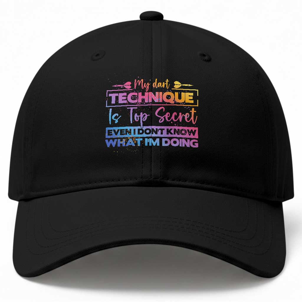 My Dart Technique Is Top Secret Baseball Cap Funny Dartist Gift