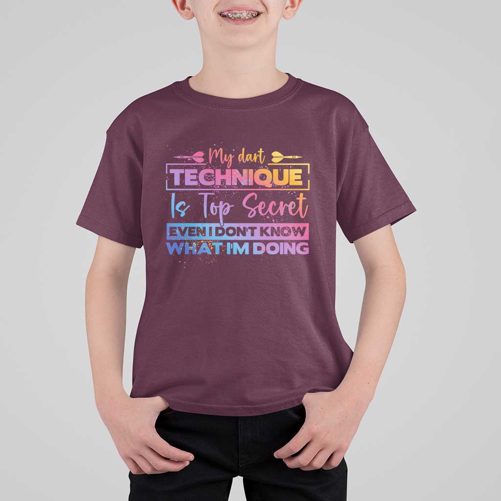 My Dart Technique Is Top Secret T Shirt For Kid Funny Dartist Gift - Wonder Print Shop