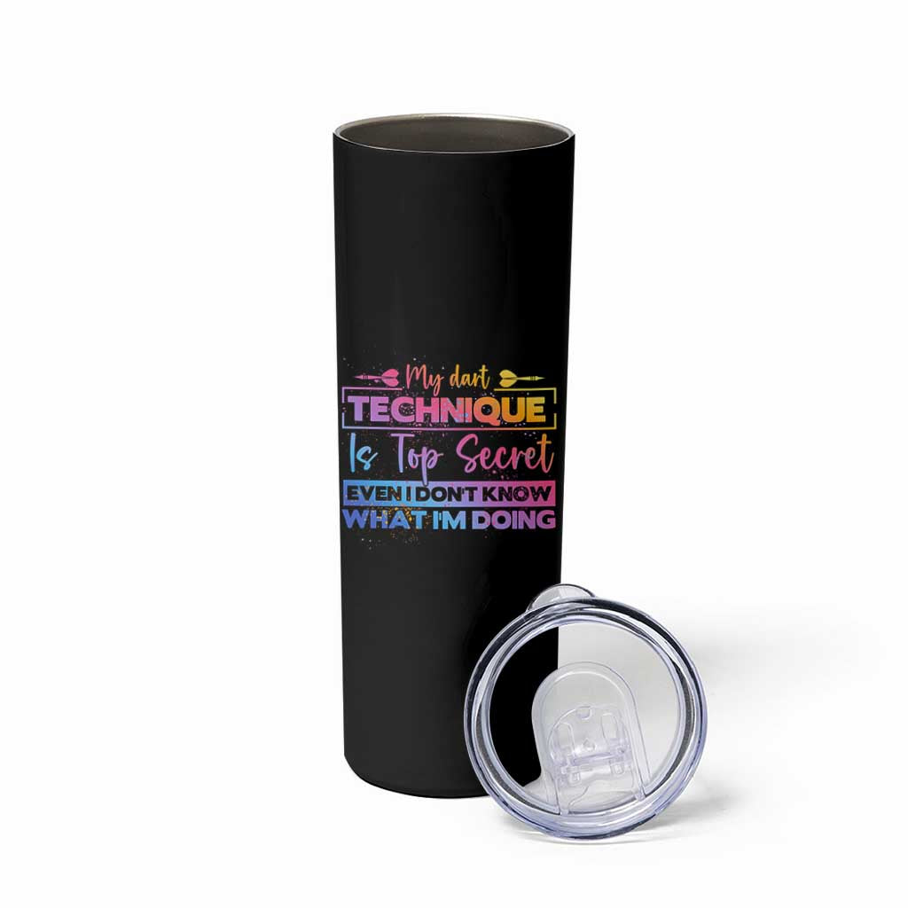 My Dart Technique Is Top Secret Skinny Tumbler Funny Dartist Gift - Wonder Print Shop