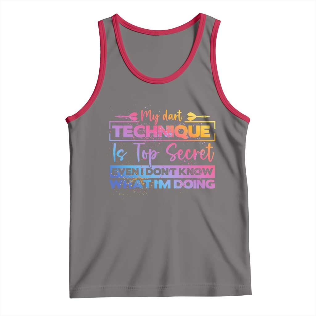 My Dart Technique Is Top Secret Tank Top Funny Dartist Gift - Wonder Print Shop