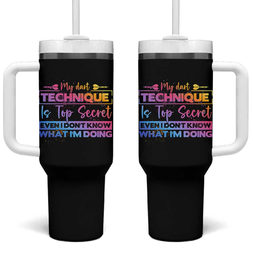 My Dart Technique Is Top Secret Tumbler With Handle Funny Dartist Gift - Wonder Print Shop